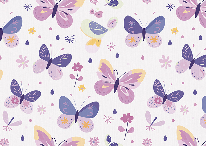 Butterfly Garden, Enchanting Purples - Motorised Roman Blind - Image 7